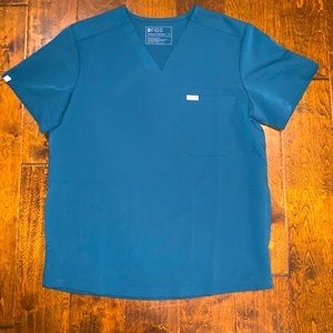 FIGS Limited Edition Caribbean Blue Scrub Top